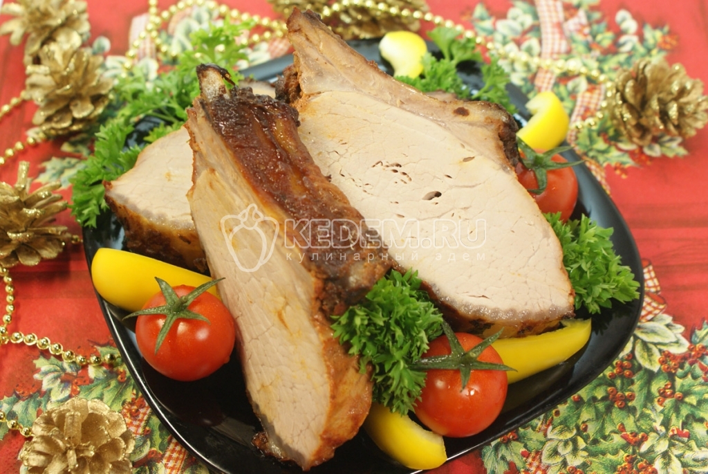 Мясо «Огонёк». Кулинарный новогодний фото рецепт приготовления мяса на ребрышках с аджикой к Новогоднему столу.