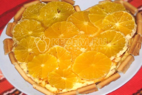 Творожный торт с апельсинами (апельсиновый чизкейк) - Кулинарный рецепт приготовления творожного торта с апельсинами. 