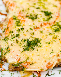 Свинина с сыром и помидорами