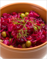 Винегрет с морской и квашеной капустой