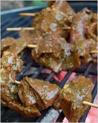 Шашлык из куриных желудочков