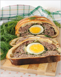 Пирог с мясом и яйцом
