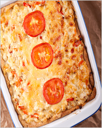 Пирог с мясом и сыром