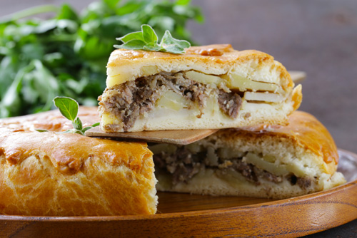 Заливной пирог с курицей и грибами
