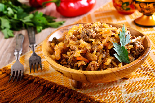Тушеная капуста с мясом