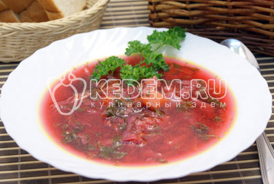 Борщ со щавелем и свёклой