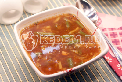 Суп с копчёной курицей