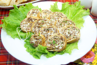 Блины с печенью и яйцом