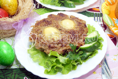 Мясное суфле с яйцом Пасхальное готово