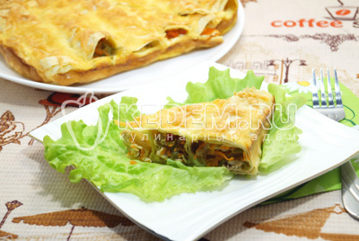 Вкусный пирог из лаваша с курицей