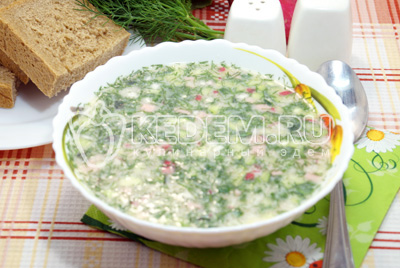 Окрошка классическая с колбасой