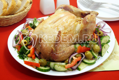 Курица в духовке целиком