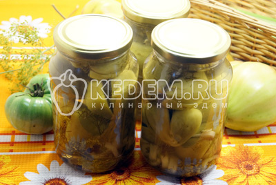 Вкусные зеленые помидоры на зиму готовы