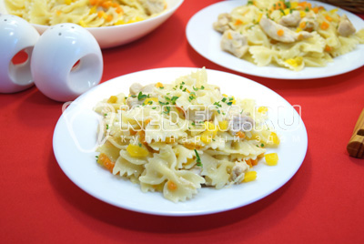 Макароны с курицей