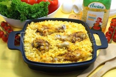 Куриные ножки с пшеном запеченные в духовке