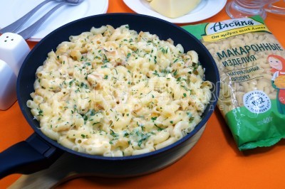 Макароны с сыром на сковороде