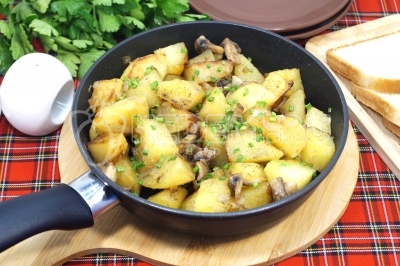 Картошка с шампиньонами готова! Можно подавать к столу.