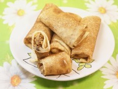 Блины с капустой и грибами