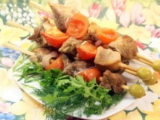 Шашлычки с помидорками в лимонном маринаде - рецепт