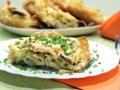 Запеканка из макарон с грибами