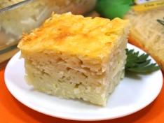 Лапшевник с сыром и яйцом