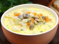 Сливочный суп с грибами шампиньонами