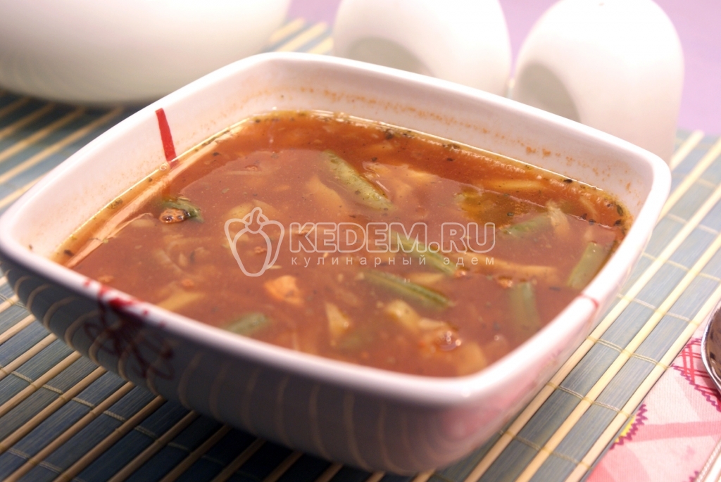 Суп с копчёной курицей