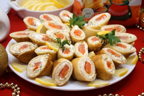 Блины с красной рыбой
