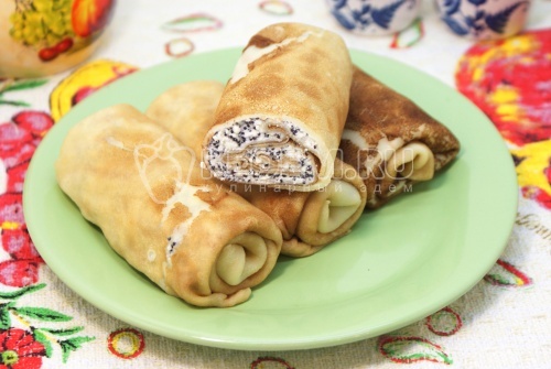 Блины с творогом и маком