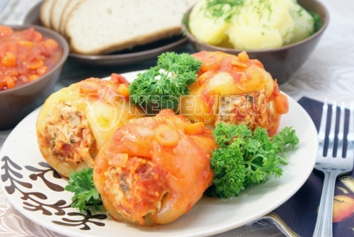 Фаршированные перцы с куриным фаршем