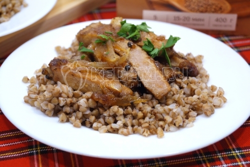 Гречка с маринованным мясом