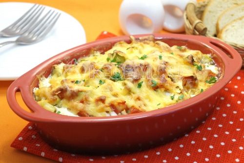 Курица с кабачками в духовке