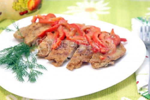 Куриная отбивная со сладким перцем