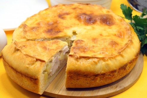 Курник с курицей и картошкой
