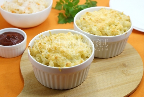 Макароны с плавленым сыром в духовке