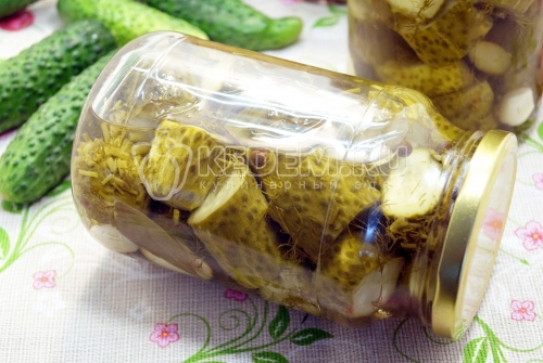 Маринованные огурцы с укропом
