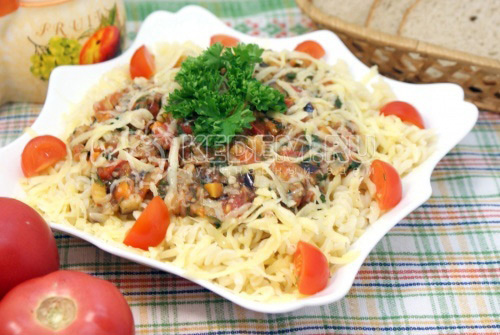 Овощи с макаронами и сыром