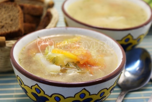 Овощной суп с курицей