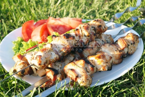 Шашлык из курицы с корейкой