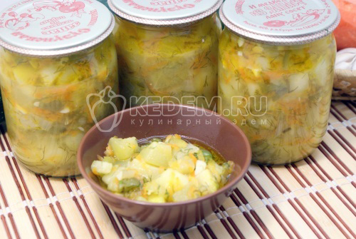 Тушеные кабачки с овощами на зиму