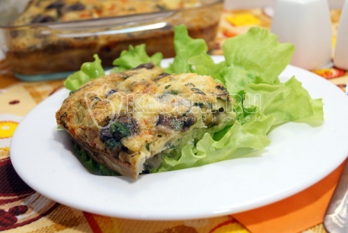 Яичная запеканка с грибами и овощами