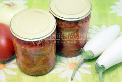 Закуска из белых баклажан с морковью