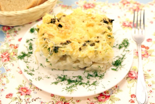 Цветная капуста в духовке с яйцом и сыром