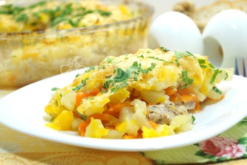 Запеканка с курицей и тыквой в духовке