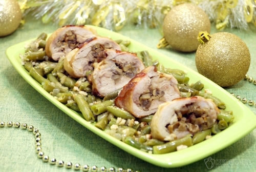 Фаршированные куриные бедра с грибами