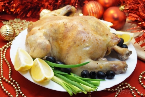 Курица запеченная на соли в духовке