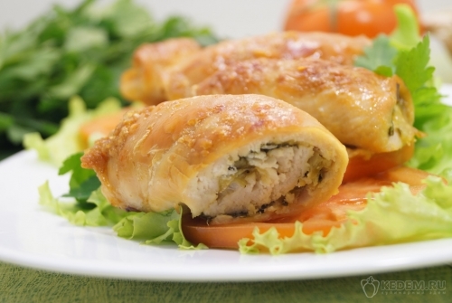 Куриные рулетики с сыром и зеленью