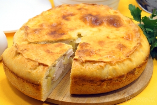 Курник с курицей и картошкой