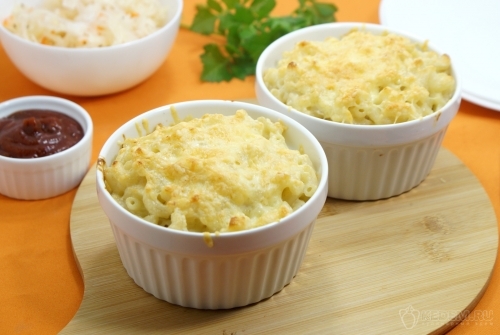 Макароны с плавленым сыром в духовке