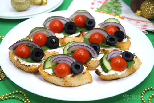 Овощные бутерброды на праздничный стол